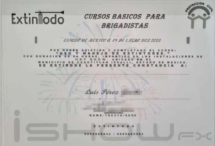 Certificado Uso de Extintores